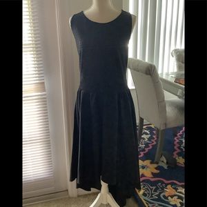 Ashley Stewart high low dress with lattice semi sheer bodice